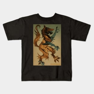 Heraldic Wolf. (Draco) freehand drawn design. Kids T-Shirt